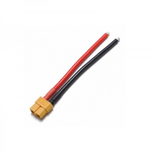 XT60 Female w/ 12AWG Silicone Wire 10cm (1pc) [XT60BAREFEMALE]